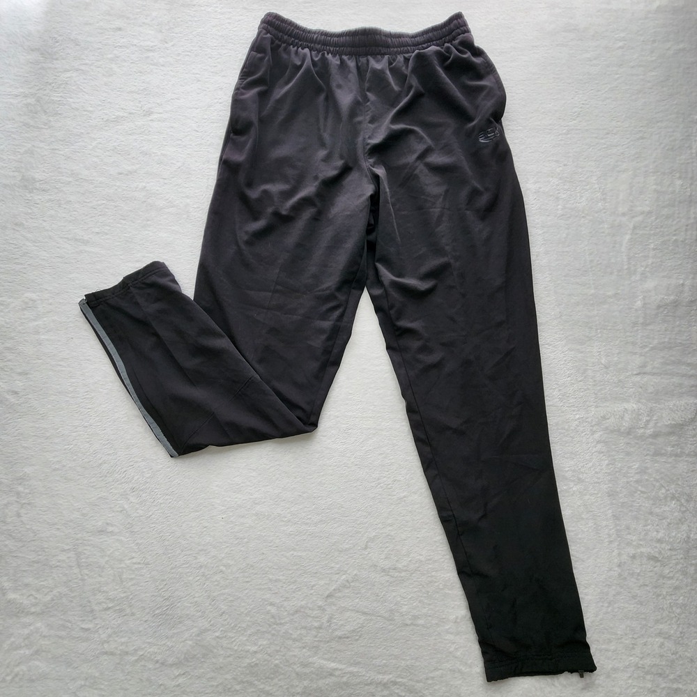 ACX Active Running Pants Mens Medium Black Reflective Ankle Zip Athletic Joggers
